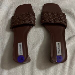 Steve Madden Brown Braided Slide Mules